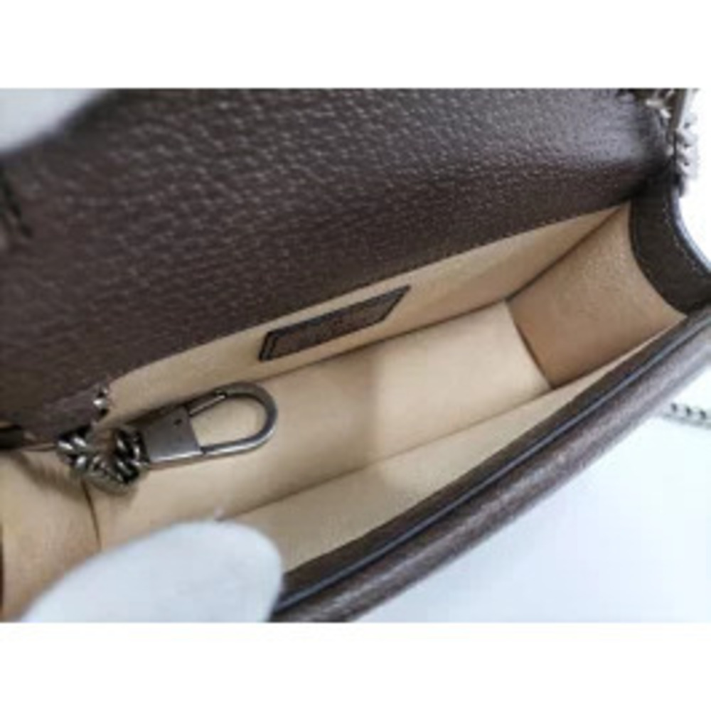 GUCCI Chain Shoulder Bag Jumbo GG Canvas Beige Brown - Picture 8 of 9